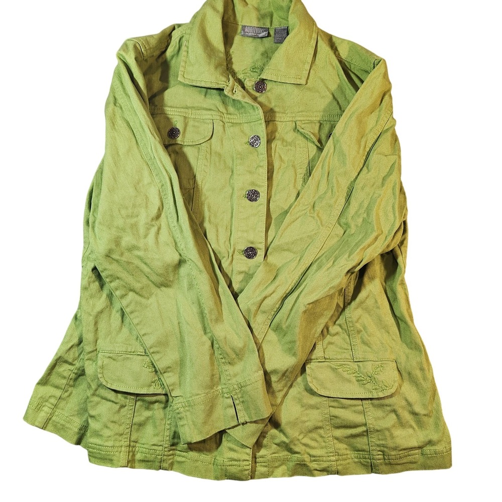 Chicos Jacket Womens 3 Embroidered Button Front Casual Lightweight Boho